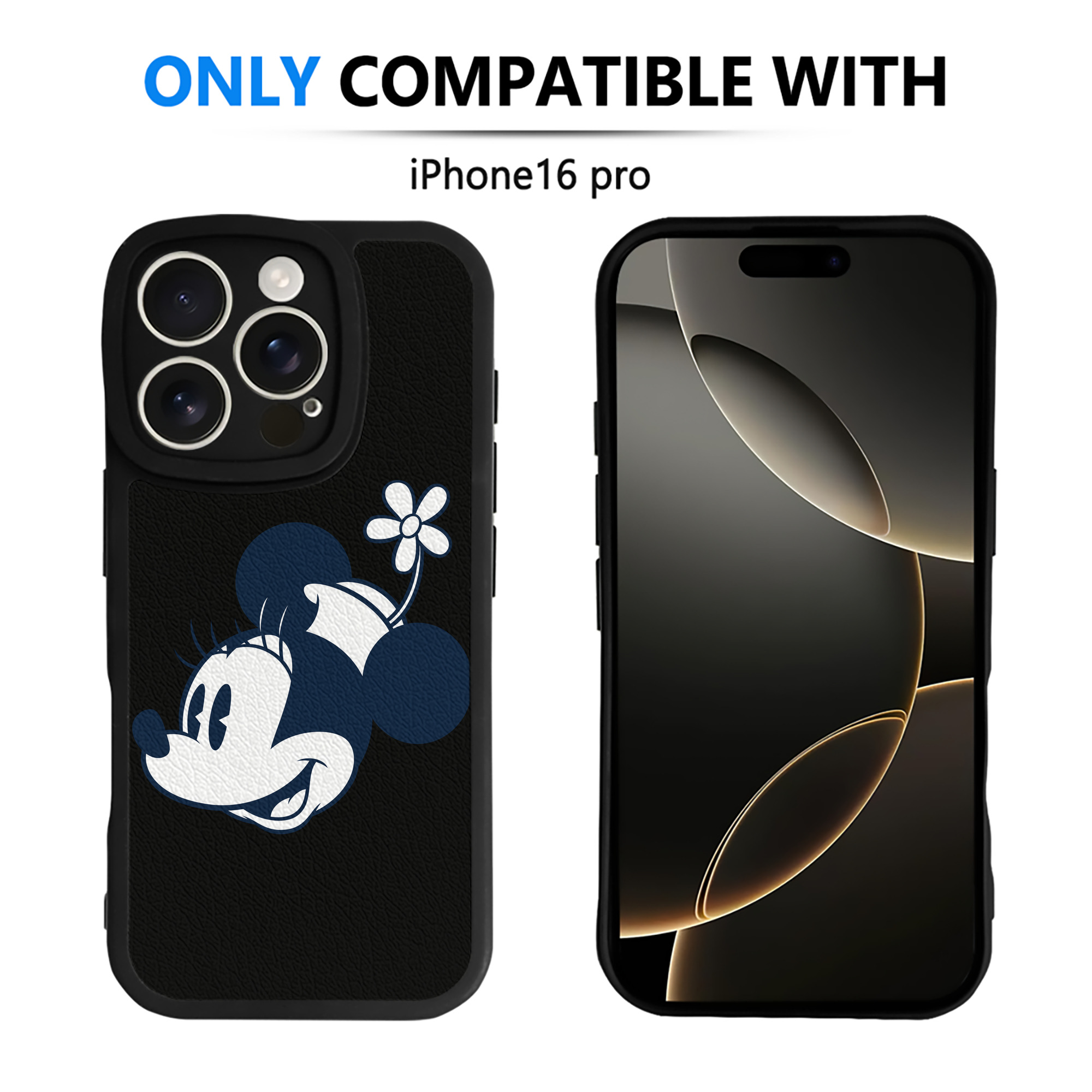 （画像用） ミッキーマウス Mickey Mouse 【iPhone 16シリーズ対応】シリコンスマホケース（レザー調） 材質：シリコン